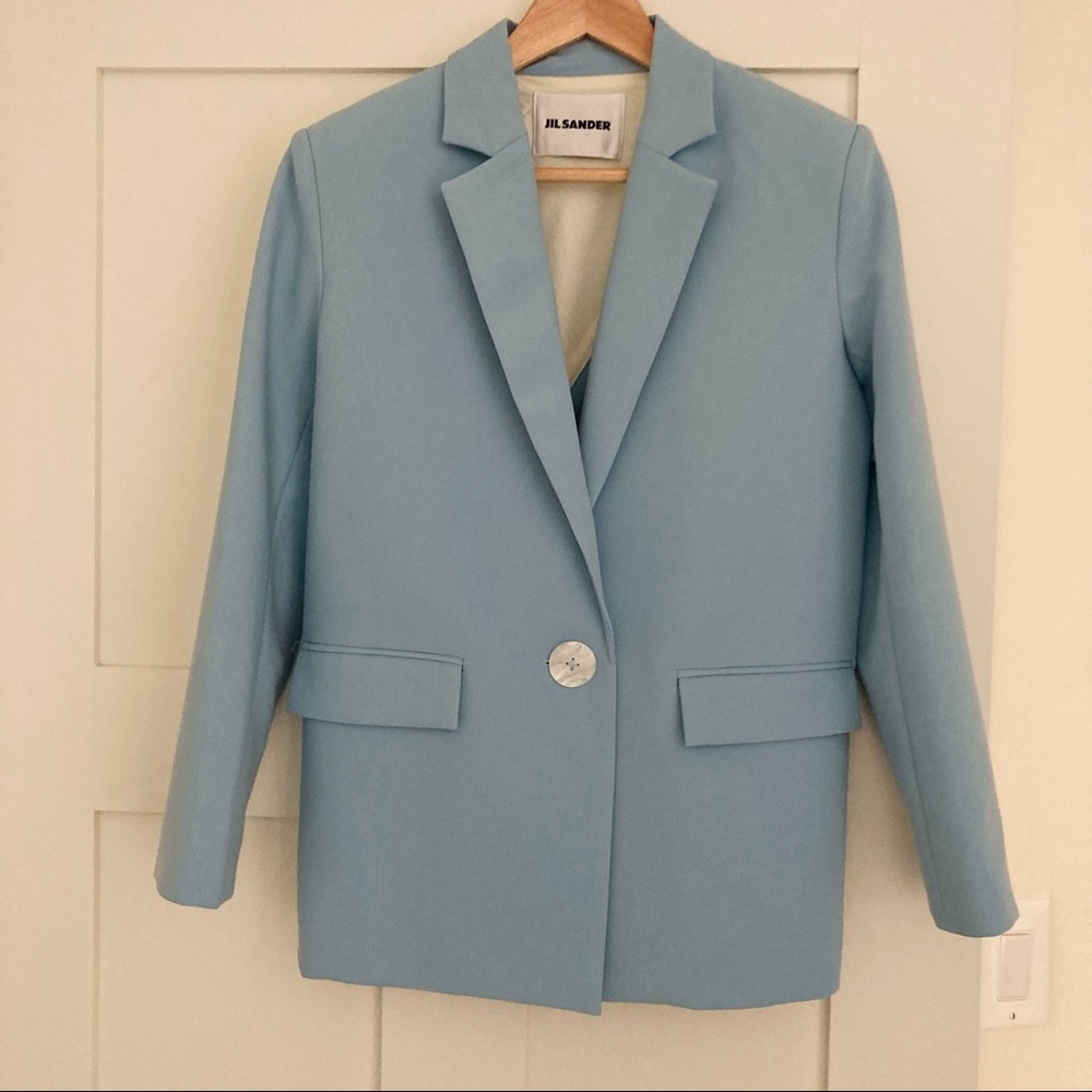Jil Sander light blue open back blazer (size S)